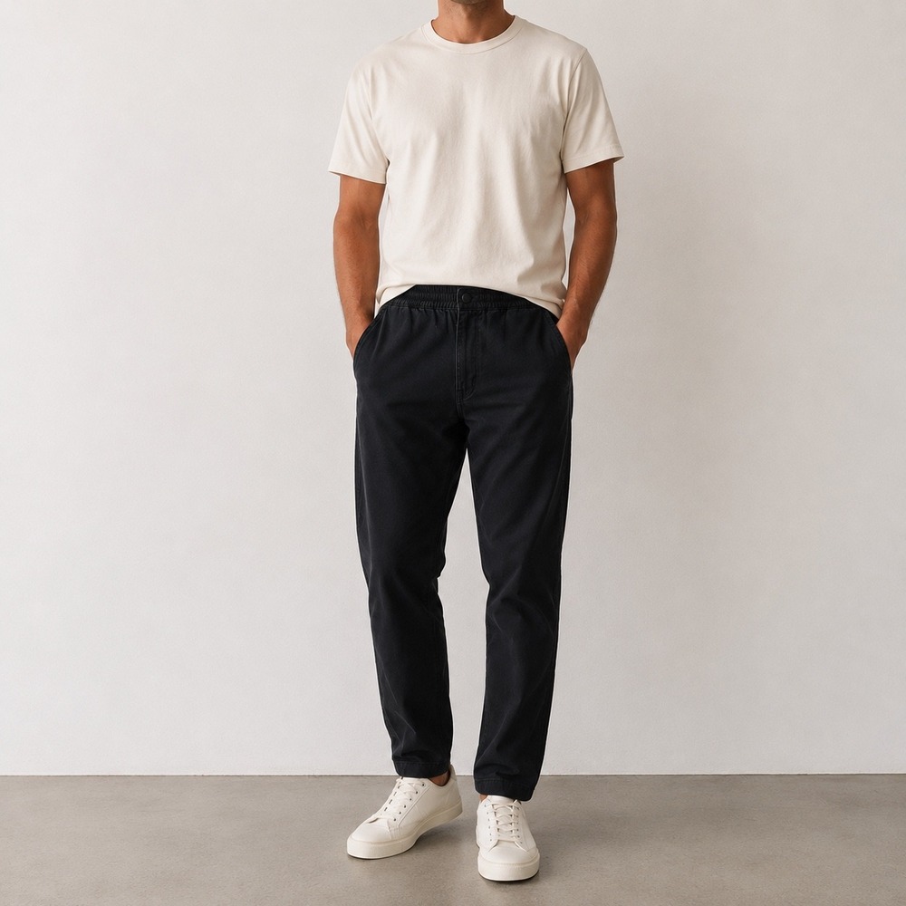 Buck Mason Black Trail Pant Mens Medium 32-33 Tapered Chino Jogger